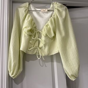 American Threads green/yellow tie top